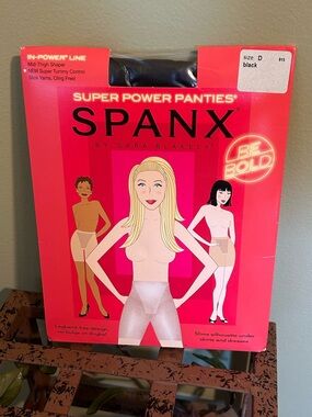 Spanx Super Power Panties Black Size D Sara Blakely New